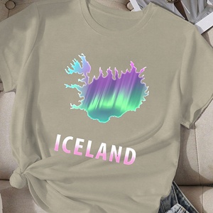 T-shirt femme silhouette aurores boréales islandaises - Product Image 2