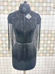 Capelet à franges multicolores orné de paillettes et de perles |   Bijou de corps bohème à porter sur l'épaule pour la danse du ventre, Coachella et les boîtes de nuit - Product Image 3