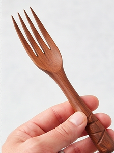 Modern Wooden Spoon And Fork Set Hand Polished Minimalist Design Perfect Reusable <b>Flatware</b> For Camping Use And Restaurant - Product Image 2