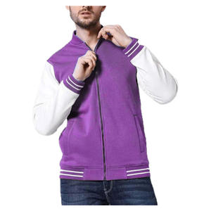 Men Varsity <b>Jacket</b> Polyester/Cotton Material Washed Finish Zipper Spring Stand Collar Front Logo printing men varsity <b>jacket</b> - Product Image 4