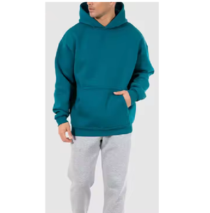 Sweat-shirt et sweat à capuche en molleton de coton uni pour homme, respirant, à séchage rapide, brodé, style streetwear vintage - Product Image 1