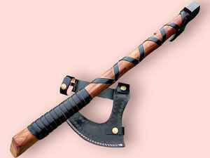 Jahangir Enterprise Viking Raven Tomahawk, Hacha Artesanal Industrial con Mango de Madera de Palisandro y Hoja de Acero al Carbono para Camping y Caza - Product Image 6