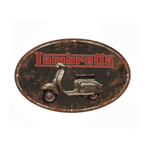 Vintage Oval Metal Tin <b>Sign</b> <b>Shell</b> From The Pump Scallop Logo White Distressed Plaque Gas Station Garage Man Cave Wall Decor - Product Image 3
