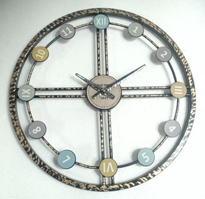 Modern Iron Round <b>Digital</b> Mechanical Waterproof Easy-to-Read Single Face Antique Style Hanging Wall <b>Clock</b> for Living Room Decor - Product Image 5