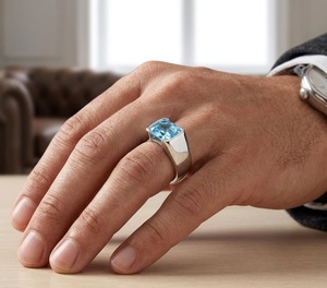Bague unisexe en or blanc 14 carats avec diamant de laboratoire taille radiant bleu vif fantaisie de 3,00 carats, certifié IGI, clarté F VVS2, pour usage quotidien - Product Image 4