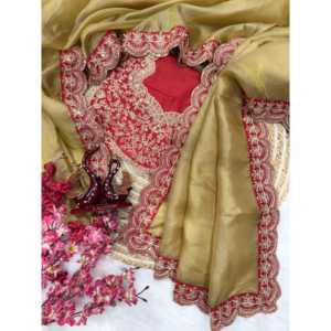 Saree de soirée avec broderie séquentielle et cordon - Product Image 4