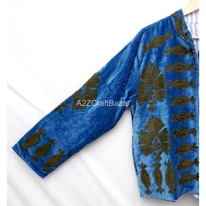 Wholesale Handmade Embroidered Velvet Jacket | Reversible Boho Colorful Nature Floral Stripe Butterfly Casual Eco-Friendly - Product Image 5