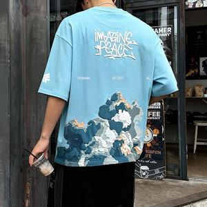 คอลเลคชั่นเสื้อยืดสตรีทแวร์สุดหรู ลวดลายพิมพ์นูนแบบ Acid Wash แฟชั่นล้ำสมัย เสื้อยืด Acid Wash พร้อมลายพิมพ์นูนแบบกราฟิก  สั่งทำได้ - Product Image 6