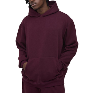 Nouveauté : Sweat-shirts pour hommes en molleton 100% coton pour la saison hivernale, design et logo personnalisés, couleur bordeaux unie pour sweat-shirts pour hommes - Product Image 1
