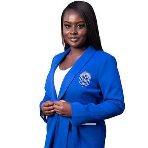 Zeta Phi Beta Royal Blue Suit <b>Set</b> Women Greek Letter Elegant Formal <b>Blazer</b> and Pants Premium Tailored Fit Outfit - Product Image 3