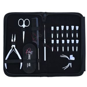 Kit de Herramientas para Extensiones de Cabello Blanco con Alicates de Micro Anillos, Herramienta de Extracción, Peine de Cola y Clip de Seccionamiento para Instalación en Salón - Product Image 1