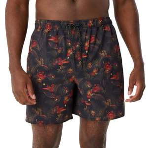 Shorts de bain camouflage vert foncé pour entraînement professionnel, design multi-panneaux, logo personnalisé, shorts de plage d'été - Product Image 6