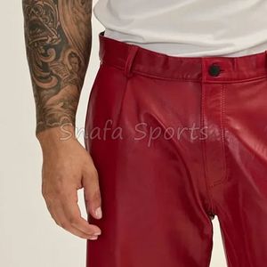 Shorts en cuir pour homme de haute qualité, respirants, 100% cuir, coupe ample, logo personnalisé imprimé, pour l'été. - Product Image 5