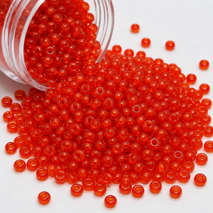 Perles de rocaille rondes Preciosa Orange Jaunty 8'0 (verre et verre soufflé) en vrac pour la fabrication de bijoux, l'artisanat et la broderie - Product Image 2