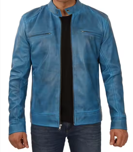 เสื้อแจ็คเก็ตหนังแท้คุณภาพพรีเมียมสำหรับผู้ชาย ฤดูใบไม้ผลิและฤดูใบไม้ร่วง - Product Image 5
