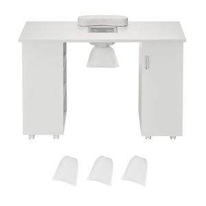 Tavolo Portatile per Manicure con Aspiratore Elettrico, Scrivania Mobile per Tecnico delle Unghie, 8 Ruote (4 Bloccabili), 3 Sacchetti Raccoglipolvere, Postazione Unghie - Product Image 6
