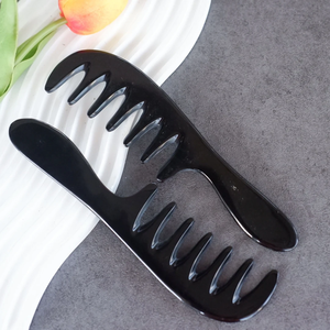 Buffalo Horn Comb Salon <b>Massage</b> Styling Comb for Unisex at Affordable Price Fancy Animal Shaped Carved <b>Scalp</b> <b>Massage</b> Comb - Product Image 5