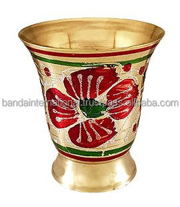 Verre en laiton avec doublure Design polonais et couleur or fini article de cuisine classique à boire - Product Image 2