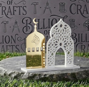 Décoration de Ramadan en acrylique de luxe, style arche de mosquée islamique, présentoir de table pour la maison, cadeau de l'Aïd - Product Image 1