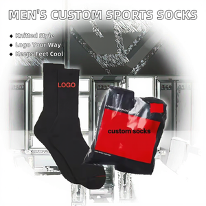 Custom Logo Cotton Crew Socks Men Breathable Knitted Sports Socks 4 Pairs <b>Cushion</b> Crew Socks - Product Image 2
