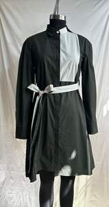 Robes d'été décontractées pour femmes, mini robes en coton popeline, col chemise, manches longues avec ceinture ajustable, robe de style chemise pour tous les jours - Product Image 2