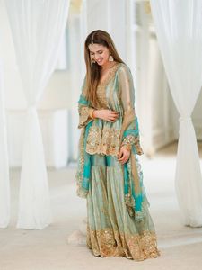 Trendy <b>Kurti</b> and Sharara Set for Women Beautiful Traditional Outfit Perfect for Wedding Festive Occasion Party and Casual Wear - Product Image 5