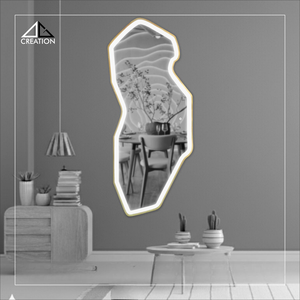 Elevate your interior with the luxurious S S PVD Odd Shape <b>Mirror</b>, a perfect blend of modern artistry and, functionality - Product Image 6