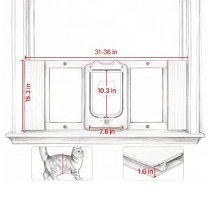Puerta para Gatos de Longitud Ajustable para Ventanas, Interiores y Otras Puertas - Product Image 3