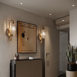 客厅电视背景支架灯走廊入口灯具定制欧式复古水晶壁灯 - Product Image 2