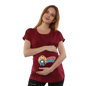 Camiseta Casual Roja para Mujer con Cierre Frontal, Transpirable, de Punto, Manga Corta, Cuello Redondo, Corte Regular, Color Sólido, para Todas las Temporadas - Product Image 1