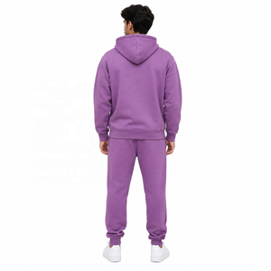 Ensemble de survêtements et de joggings unisexe en coton épais 100 % avec sweats à capuche surdimensionnés personnalisables avec logo - Product Image 3