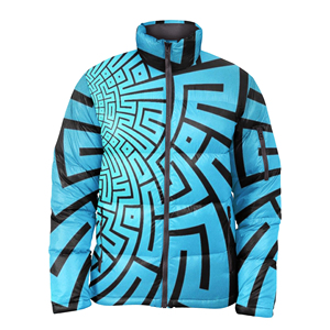Veste matelassée à capuche unisexe personnalisée, imprimée par sublimation, coupe-vent, fermeture éclair, vente en gros - Product Image 3