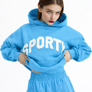 Ensemble de vêtements pour femmes, sweat-shirt oversize uni, short au-dessus du genou, spandex/polyester, coupe régulière, tenue assortie pour un usage décontracté - Product Image 3