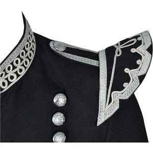 100% Wool New Scottish Black Piper Drummer Doublet Tunic Jacket Custom Tailored Factory Supplies - Product Image 3