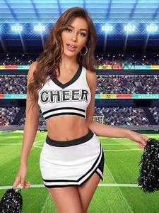 Uniformes de pom-pom girls personnalisés pour jeunes filles, costumes d'équipes sportives scolaires, tenues de danse fantaisie pour femmes pour spectacles musicaux - Product Image 5