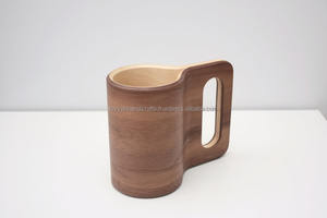 Tasse en bois naturel avec poignée Tasse à thé créative Tasse à bière pour café Cadeaux faits à la main Votre logo inclus - Product Image 3