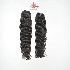 Extensions de cheveux humains indiens Remy de qualité supérieure, ondulations profondes, couleur noire naturelle, boucles complètes, cheveux de temple, extensions à la machine - Product Image 6