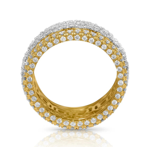 Anillo de Eternidad de Diamantes en Oro Amarillo para Mujer, Corte Brillante Redondo, Joyería de Boda de Lujo - Product Image 3