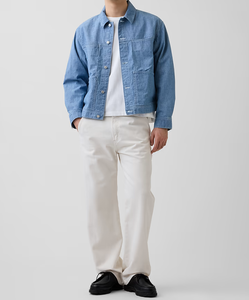 <b>Light</b> Men's Denim <b>Jacket</b> Regular Fit Washed Cotton Turn-down Collar Zipper Closure <b>Waterproof</b> Breathable High Street - Product Image 1