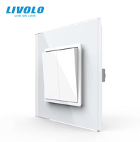 Interrupteur mécanique Livolo standard UE 80mm*80mm 1 gang 2 voies, blanc, noir, gris, or, plusieurs couleurs disponibles