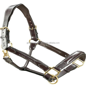 Custom New Design Horse Fancy Stitched Leather Halter Product Manufacturers Equestrian Horse Riding Equipment OEM <b>Halters</b> - Product Image 6