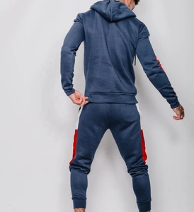 Conjunto de chándal deportivo de compresión de primavera para hombre de talla grande personalizado 100% algodón secado rápido transpirable bloque Color pulóver Sudadera con capucha - Product Image 2