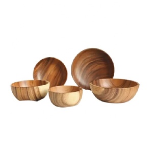 Bols à salade de fruits en bois d'acacia, bols à mélanger en mélamine, bol à salade en bois rond, bol à fruits décoratif, vente en gros, petit créatif - Product Image 4