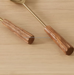 Wholesale Stainless Steel and Wood <b>Serving</b> <b>Spoon</b> (Set of 2) Hotel and Restaurants - Product Image 3