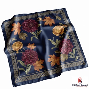 Luxury Printed Silk Scarf for Women Square Headscarf Lightweight Fashion Textile OEM ODM Manufacturer Madeira Custom - Product Image 3