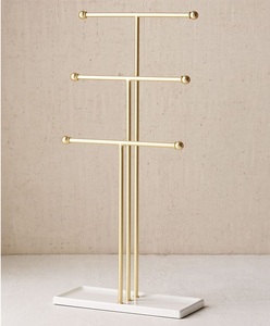 Minimalist Metal Jewelry Stand With Gold Finish For Necklace Bracelet Ring And Earrings Stylish Storage Display - Product Image 3