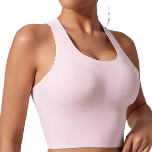 Sujetador de Yoga sin costuras para mujer, Top deportivo transpirable para entrenamiento de gimnasio, Top corto antisudor para Fitness, sujetador de empuje, estilo Simple - Product Image 1