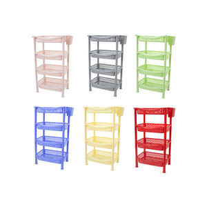 Support de rangement en plastique rectangulaire moyen à 4 niveaux Récipient alimentaire polyvalent pour cuisine salon bureau boutique utilisation sans danger pour les aliments - Product Image 6