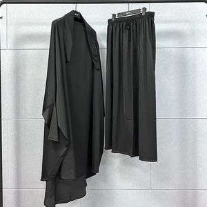 Ramadan Jilbab 2 piece Set Muslim Women <b>Hijab</b> Dress Prayer Garment Abaya Long Khimar Arab Gown Abayas Sets Islamic Clothes Robe - Product Image 3