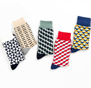 Chaussettes en coton patchwork pour hommes de bonne qualité, séchage rapide, respirantes, style business - Product Image 5
